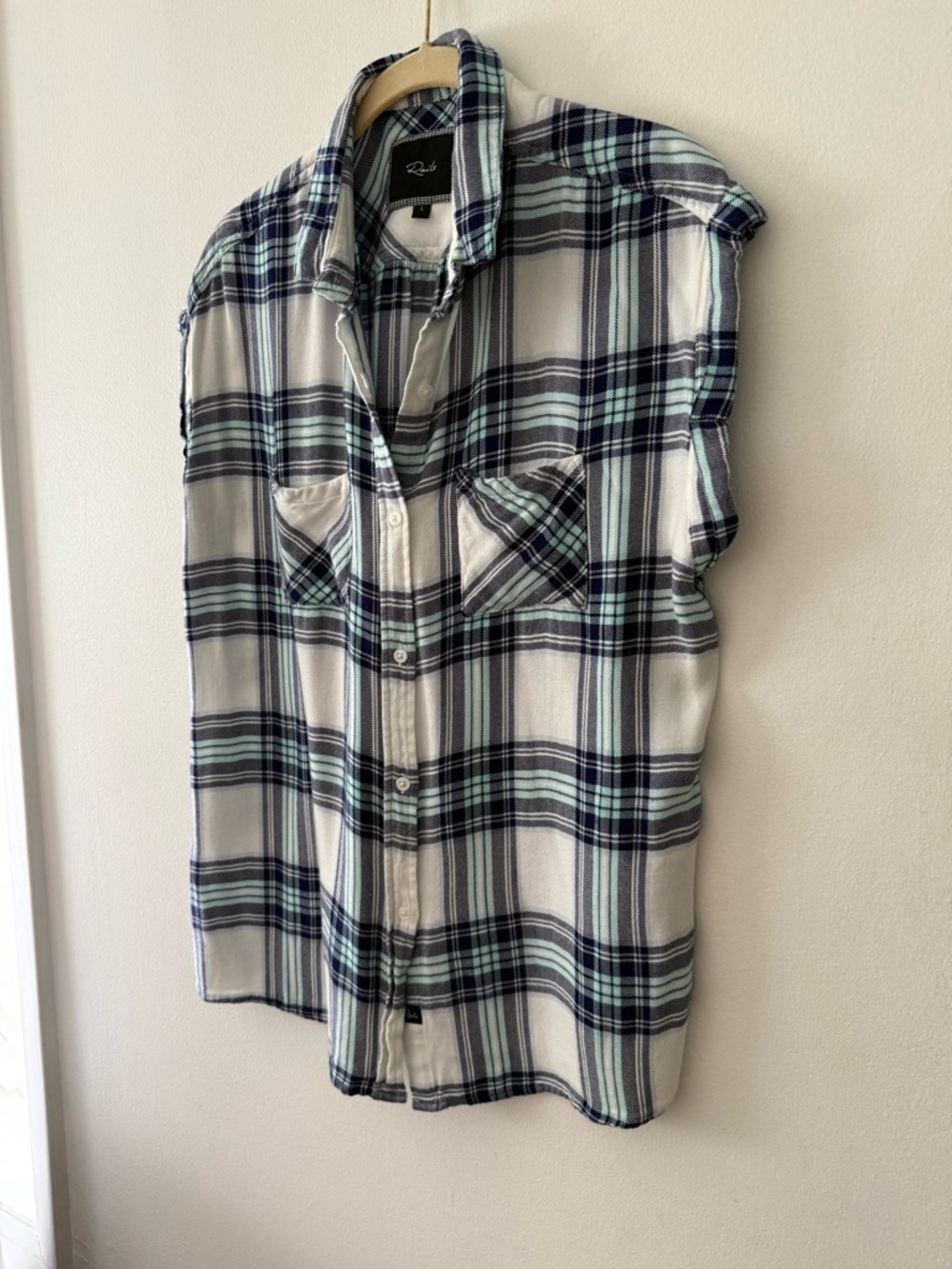 Rails Plaid Sleeveless Button-Up Shirt L